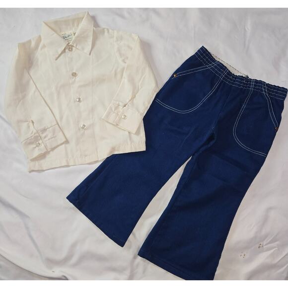 Vintage Boy's Size 4 Outfit Lot Button Up Flannel Jean Pant Doe Spun Wrangler - Picture 8 of 16